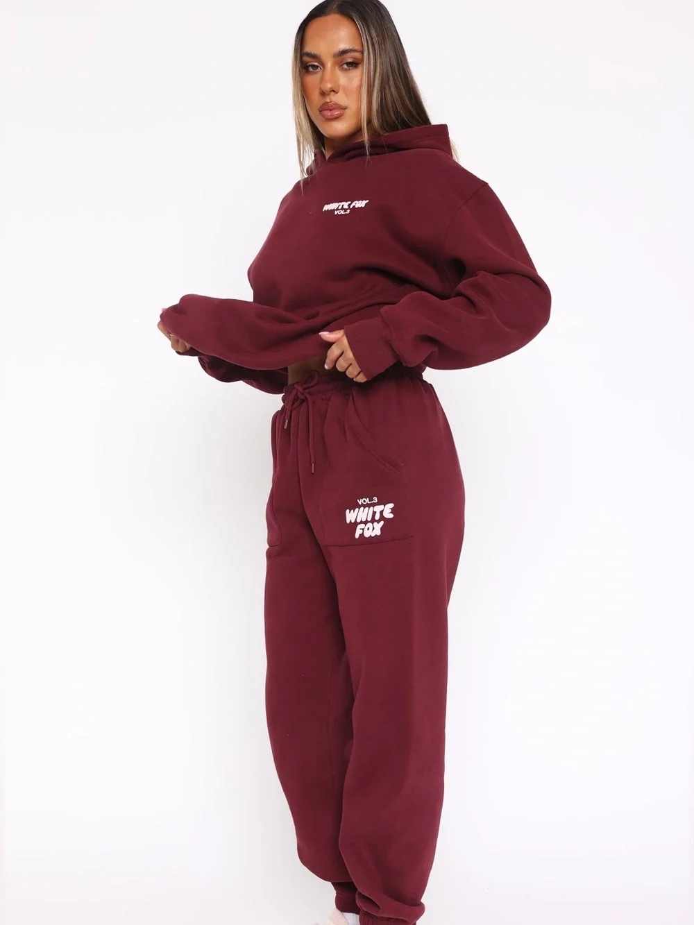White Fox Offstage Matching Set Fit in Red Velvet